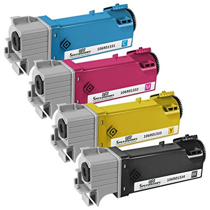 Speedy Inks - Compatible Xerox Phaser 6125 / 6125N Set of 4 High Yield Laser Toner Cartridges: 1 Black 106R01334, 1 Cyan 106R01331, 1 Magenta 106R01332, 1 Yellow 106R01333