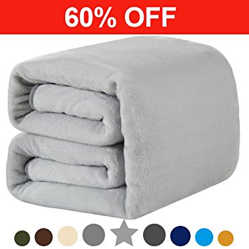 Fleece Blanket 330 GSM Super Soft Warm Extra Silky Lightweight Bed Blanket, Couch Blanket, Travelling and Camping Blanket (Smoky Grey, King)