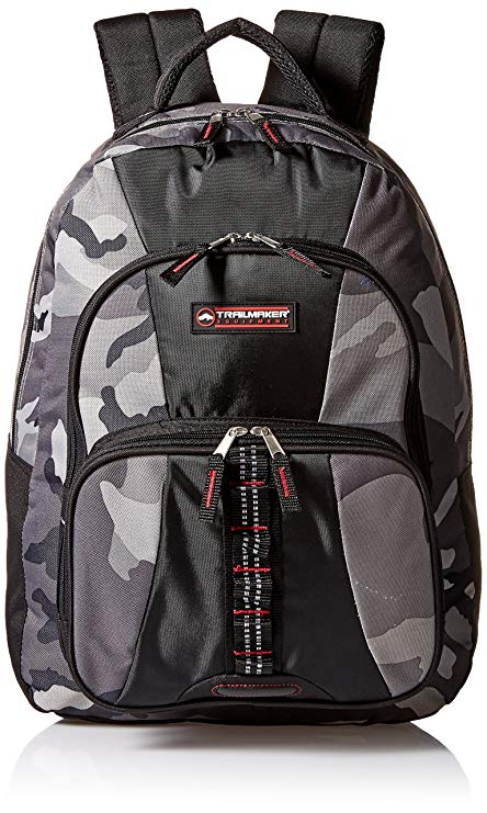 Trailmaker Tactical Military Style Camo Backpack with Lash Tabs and Padded Back and Straps