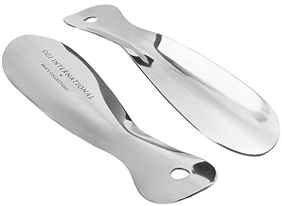 2 Pack Metal Shoe Horn 7.5" Long - Premium Stainless Steel - Top Quality - Perfect for Adults & Kids