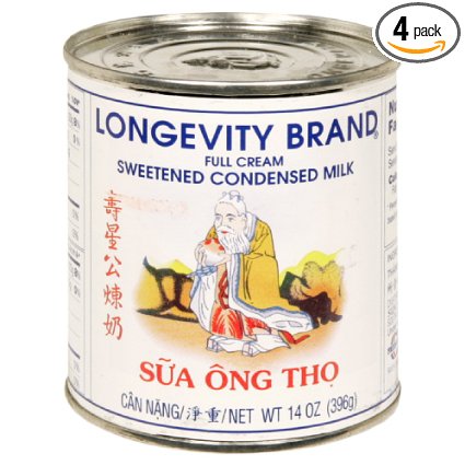 Longevity Sweetened Condensed Milk, 14-Ounce (Pack of 4)