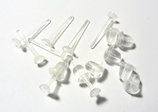 3mm Invisible Plastic Earrings Blank Pins Stud Tiny Head Findings DIY Supplies (100 pieces/50 pairs)
