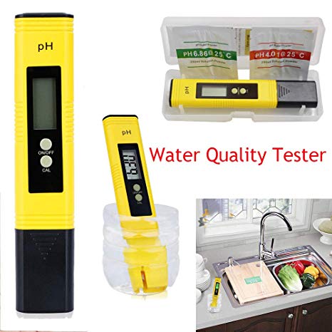 USHOT Electric Digital PH Meter Tester Pocket Water Hydroponics Pen Aquarium Pool Test Yellow One Size