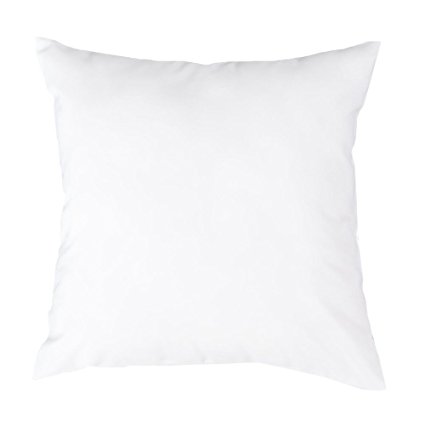 Mosong Cotton Linen Square Decorative Throw Pillow Case Cushion Cover , 18"x 18" (White)