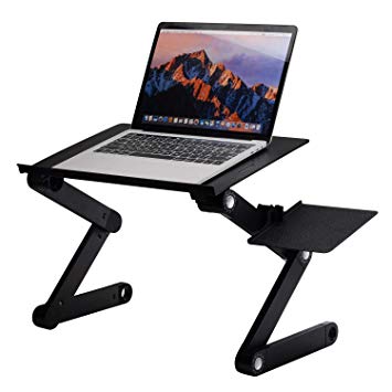UYGHHK Portable Laptop Desk Laptop Stand,Adjustable Tabletop with 2 CPU Cooling Fans and Mouse Pad Aluminum Ergonomics Design Cozy Desk TV Bed Lap Tray Stand Up/Sitting