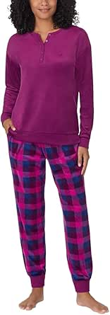 Nautica Women's 2 Piece Fleece Pajama Sleepwear Set