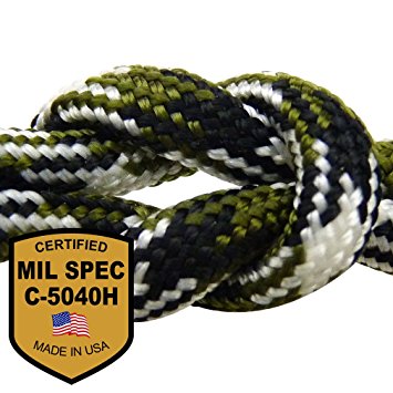 MilSpec Paracord / Parachute Cord, 8 or 11 Strand, 600 or 800 lb. Break Strength. Guaranteed Military Specification Compliant, 550 or 750 Survival Cord, Made in USA. 2 EBooks & Copy of MIL-C-5040H.