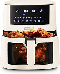 DASH 7qt Clear View Digital Air Fryer - Cream