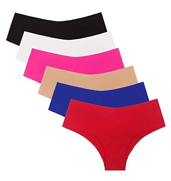 SHEKINI Underwear Smooth Stretch Invisible Cheeky Hipster Panties for Women 6 Pack