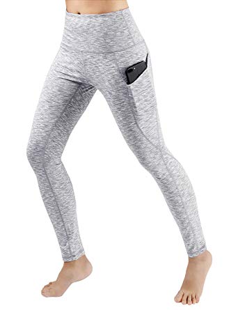 ODODOS High Waist Out Pocket Yoga Pants Tummy Control Workout Running 4 Way Stretch Yoga Pants