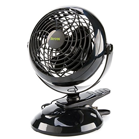 Clip/Desk USB Fan 6 Inch, iKross Compact Quite Cooling Fan Cooler for Laptop, Notebook, PC, Desk, Table, Home, Office - Black