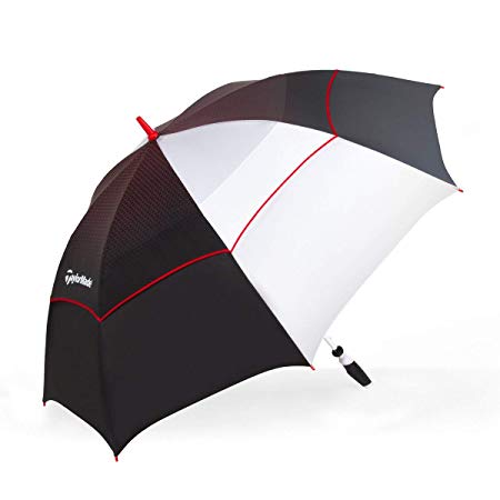 ShedRain   Taylormade Co Vented Golf Umbrella: Black and White w/Red Trim