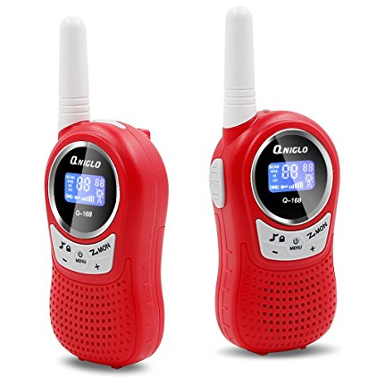 Qniglo Q168 Walkie Talkies for kids , 22 Channel FRS/GMRS 3 Miles Long Range 2 Way Radio (Pack of 2, Red)