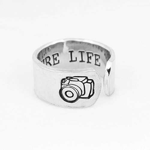 Capture Life Textured Ring - Photography - Inspirational - Hobbies - Adjustable Aluminum Cuff Ring