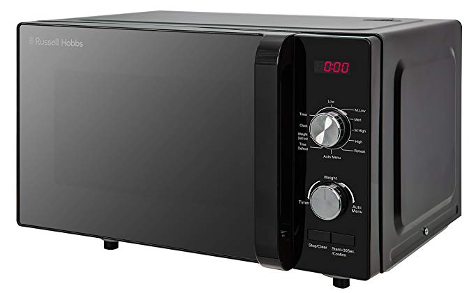 Russell Hobbs RHFM2001B Flatbed Microwave, 19 Litre, Black