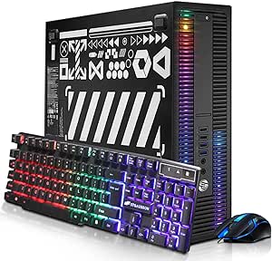 HP RGB Gaming Desktop Computer, Intel Quad Core I5-6500 up to 3.6GHz, GeForce GT 1030 2G GDDR5, 16GB DDR4, 512G SSD, RGB Keyboard & Mouse, 600M WiFi & Bluetooth 5.0, Win 10 Pro (Renewed)