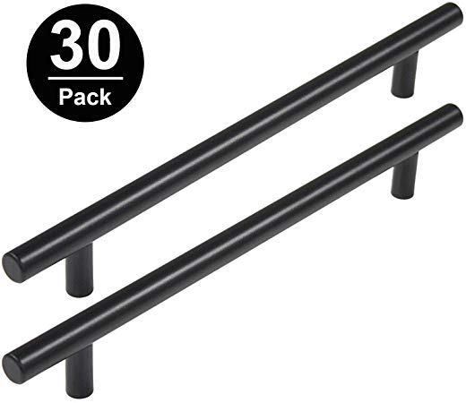 Gobrico Black Furniture Cabinet Hardware Handles and Pulls Kitchen Drawer Knob Hole Center 192mm(7-1/2"),30 Pack