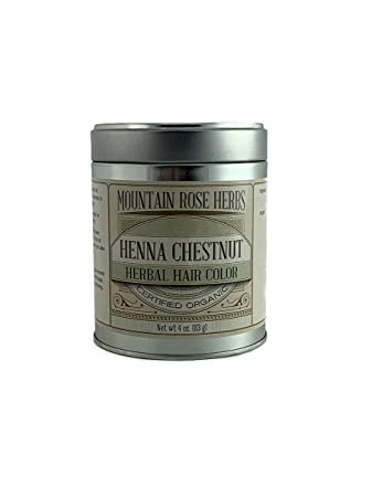 Henna Powder Mountain Rose Herbs - Certified Organic - 4oz (Chestnut)
