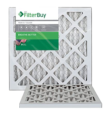 FilterBuy 16x18x1 MERV 8 Pleated AC Furnace Air Filter, (Pack of 2 Filters), 16x18x1 – Silver