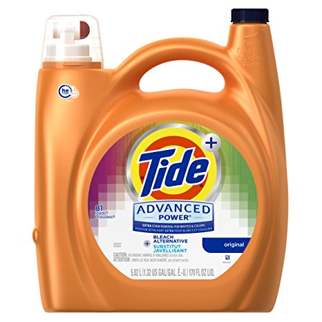 Tide Advanced Power Plus Bleach Alternative Liquid Laundry Detergent, HE Turbo Clean, 170 oz, 81 loads