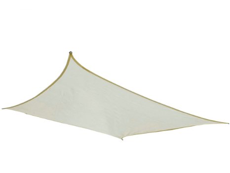 Cool Area Square 16'5" x 16'5" Sun Shade Sail with Steel Hardware Kit, Color Cream, furniture