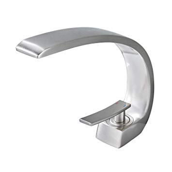 Rozin Single Hole Deck Mounted Bathroom Vanity Basin Faucet Single Lever Sink Mixing Tap Brushed Nickel