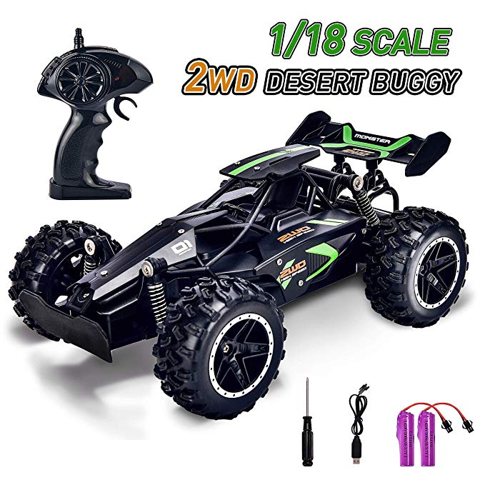 Kids Remote Control Car for Boys RC Cars Hobby Remote Control Truck Fast Radio Controlled Car with 2 Rechargeable Battery RC Racing Car Toys for Boys Age 5 6 7 8 9 Year Old Gifts - Black