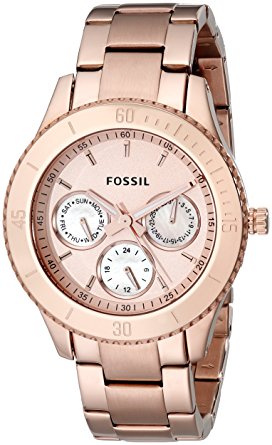 Fossil Women's ES2859 Stainless Steel Analog Dial Watch Rose Gold