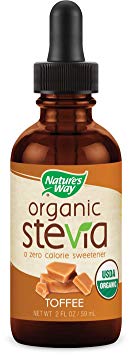 Nature's Way Organic Stevia zero calorie sweetener no bitterness, Vegetarian Non-GMO Toffee, 2 Oz