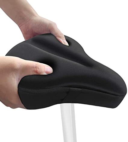 READ Bike Seat Cover, Exercise Bike Saddle Cushion (10.7"x9.8") Comfortable Bicycle Saddle Cover with Large Wide Gel & Foam for Men Women - Fits Cruiser Bike Spinning Indoor Outdoor Cycling