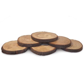 Natural Wood Coasters Set - Real Olive Wood Slices - Coated in Polyurethane for Surface Protection While Adding an Authentic Rustic Feel to Your Home - Set of 6 - By OliveWoodCoasters
