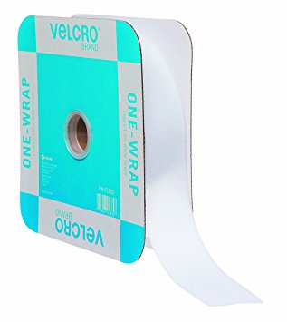 VELCRO Brand - ONE-WRAP Roll, Double-Sided, Self Gripping Multi-Purpose Hook and Loop Tape, Reusable, 45' x 1 1/2" Roll - White