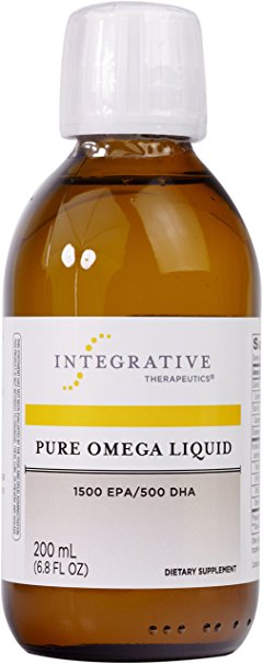 Integrative Therapeutics - Pure Omega Liquid Fish Oil (Natural Lemon Flavor) - 2,300 mg Omega 3 EPA and DHA - Burpless - 6.8 fl oz
