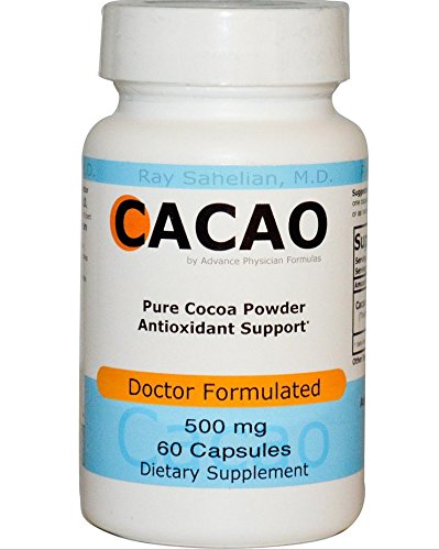 Cocoa Powder Supplement, Cacao, Excellent Antioxidants, 500 Mg, 60 Capsules