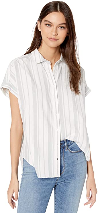 Amazon Brand - Goodthreads Women's Brushed Twill Short-Sleeve Button-Front Shirt