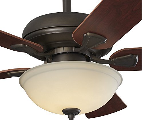 52 Inch ORB Ceiling Fan Remote and LED Energy Efficient Light Kit with Nutmeg Espresso Blades and White Glass Bowl