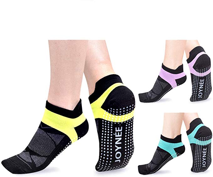 JOYNÉE Non-Slip Yoga Socks for Women with Grips,Ideal for Pilates,Barre,Dance,Hospital,Fitness 3 Pairs