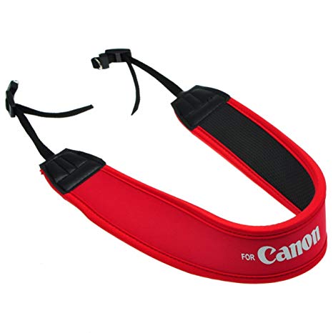 EarlyBirdSavings Red Neoprene Comfort Camera Padded Shoulder Neck Strap For Canon Camera