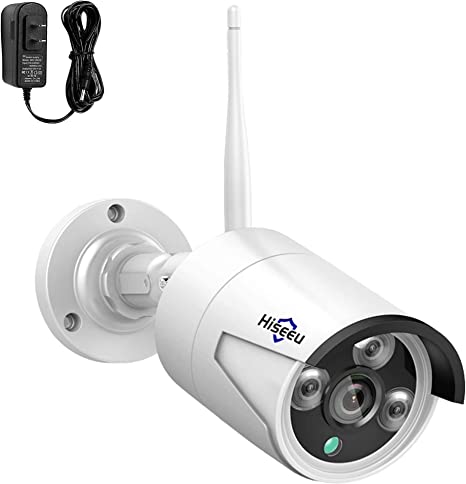 【Hiseeu Camera Add on】 3MP Outdoor Wireless Security Camera, Waterproof Outdoor Indoor 3.6mm Lens IR Cut Day & Night Vision with Power Adapter, Compatible Hiseeu 8CH Wireless Security Camera System…