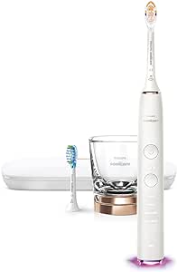 Philips Sonicare DiamondClean Smart 9300 Electric Toothbrush, Sonic Toothbrush with App, Pressure Sensor, Brush Head Detection, 4 Brushing Modes and 3 Intensity Levels, Rosegold, Model HX9903/65