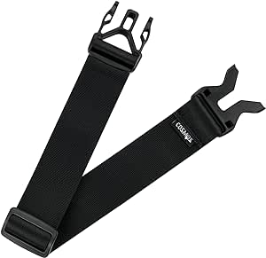 Cosmos Premium Nylon Add-A-Bag Travel Luggage Strap Belt with Quick Release Buckle (Solid Black)