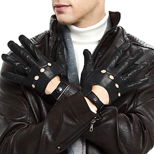 Mens Smart Soft And Thin Excellent Quality Italian Deerskin or Lambskin Touch Screen Leather Driving Gloves For Summer