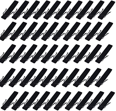 Crqes 50 Pcs Black Velvet Pen Pouch Sleeve Holder Single Pen Bag Case Pencil Bag
