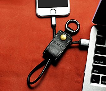 REMAX 1 Feet Lightning USB Cable Keychain for Fast Charging & Sync Data Transfer, Black