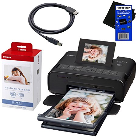 Canon Selphy CP1200 Wireless Color Photo Printer (Black)   Canon KP-108IN Color Ink Paper Set (Produces up to 108 of 4 x 6" prints)   USB Printer Cable   HeroFiber® Ultra Gentle Cleaning Cloth