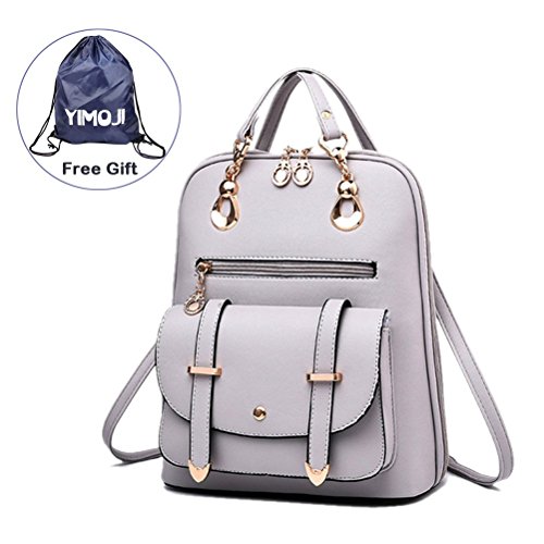YIMOJI PU Leather Backpack for Women Young Girls Teenager Casual Daypack Handbags Travel Shoulder Bag Gift