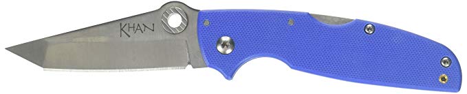 Cold Steel Khan Folder Knife, Blue, 3"