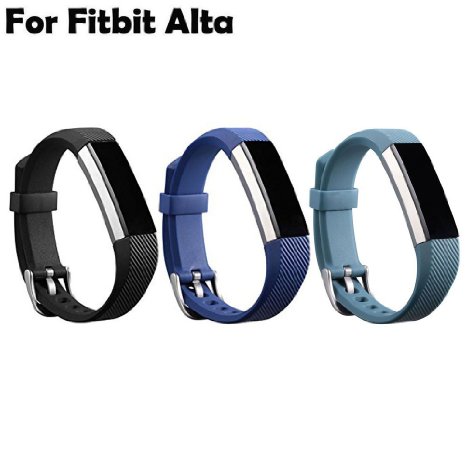 Fitbit Alta Accessories, HWHMH Mixed Color Silicon Fastener Ring / Silicone Replacement Bands for Fitbit Alta Wristband (Note: Tracker Not Included)