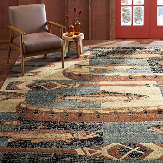 Home Dynamix Buffalo Creek Rustic Area Rug, Blue/Brown, 7'10"x10'5"