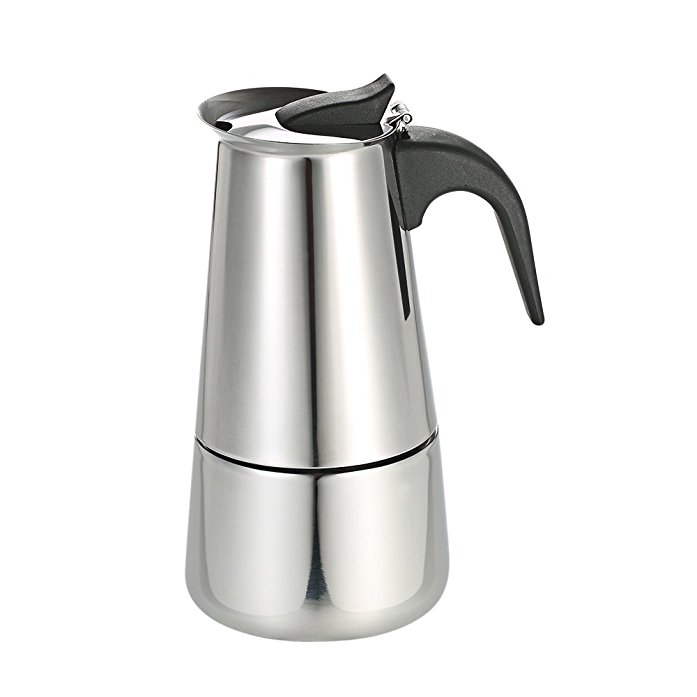 Decdeal 450ml 9-Cup Stainless Steel Espresso Percolator Coffee Maker Mocha Pot ,for Use on Gas or Electric Stove